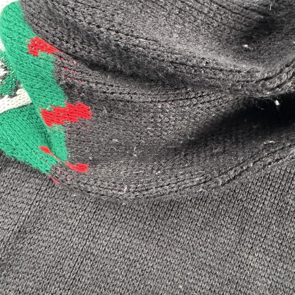 Holiday Time Sweater Womens Medium Red Green Christmas Patchwork Glitter Knit - Picture 8 of 8